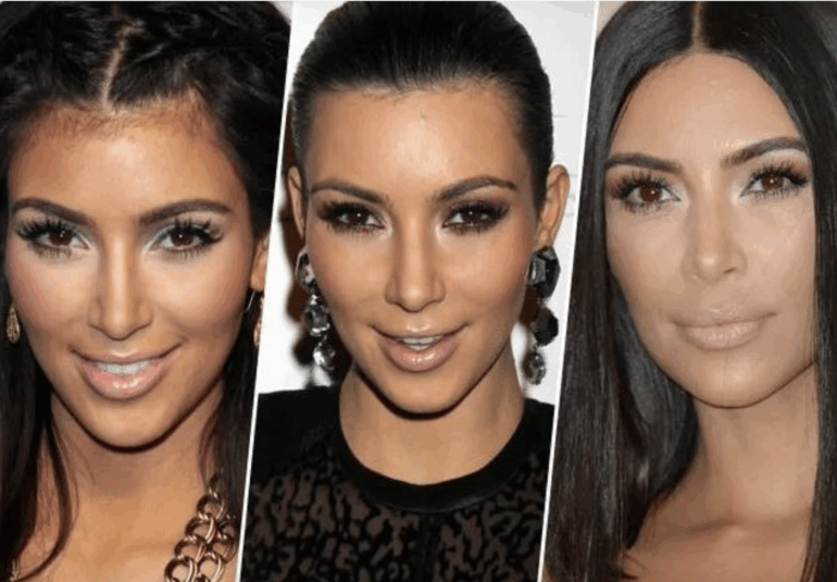 Transformation du visage de kim Kardashian au fil des années