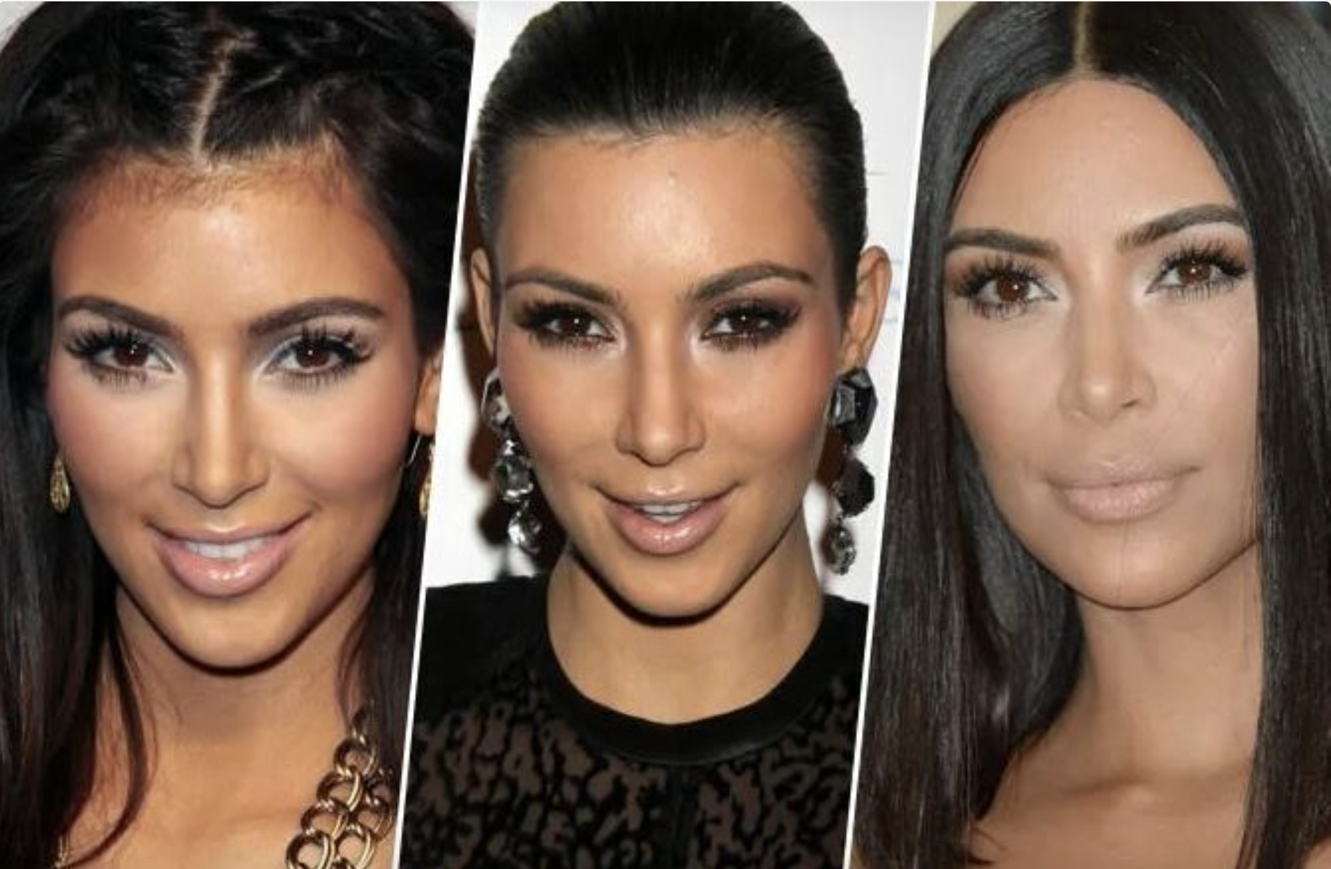 Transformation du visage de kim Kardashian au fil des années